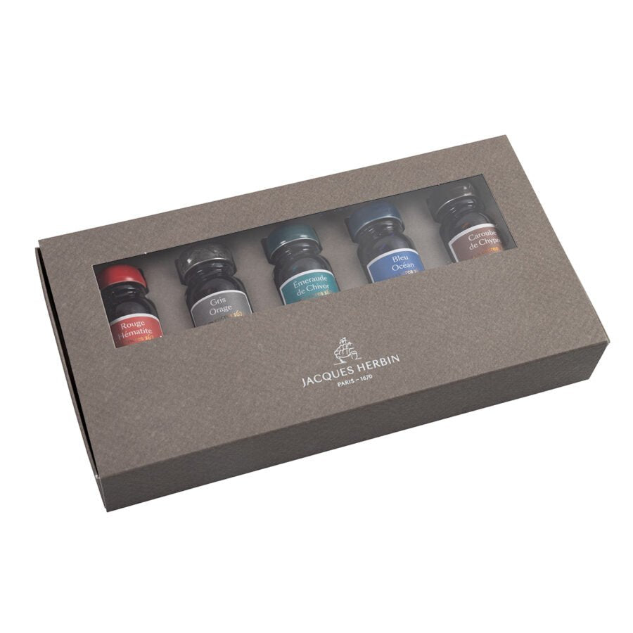 Coffret Encres 1670 JACQUES HERBIN - 5 flacons d'encre - 10 ml - Assorties - 3188555140000
