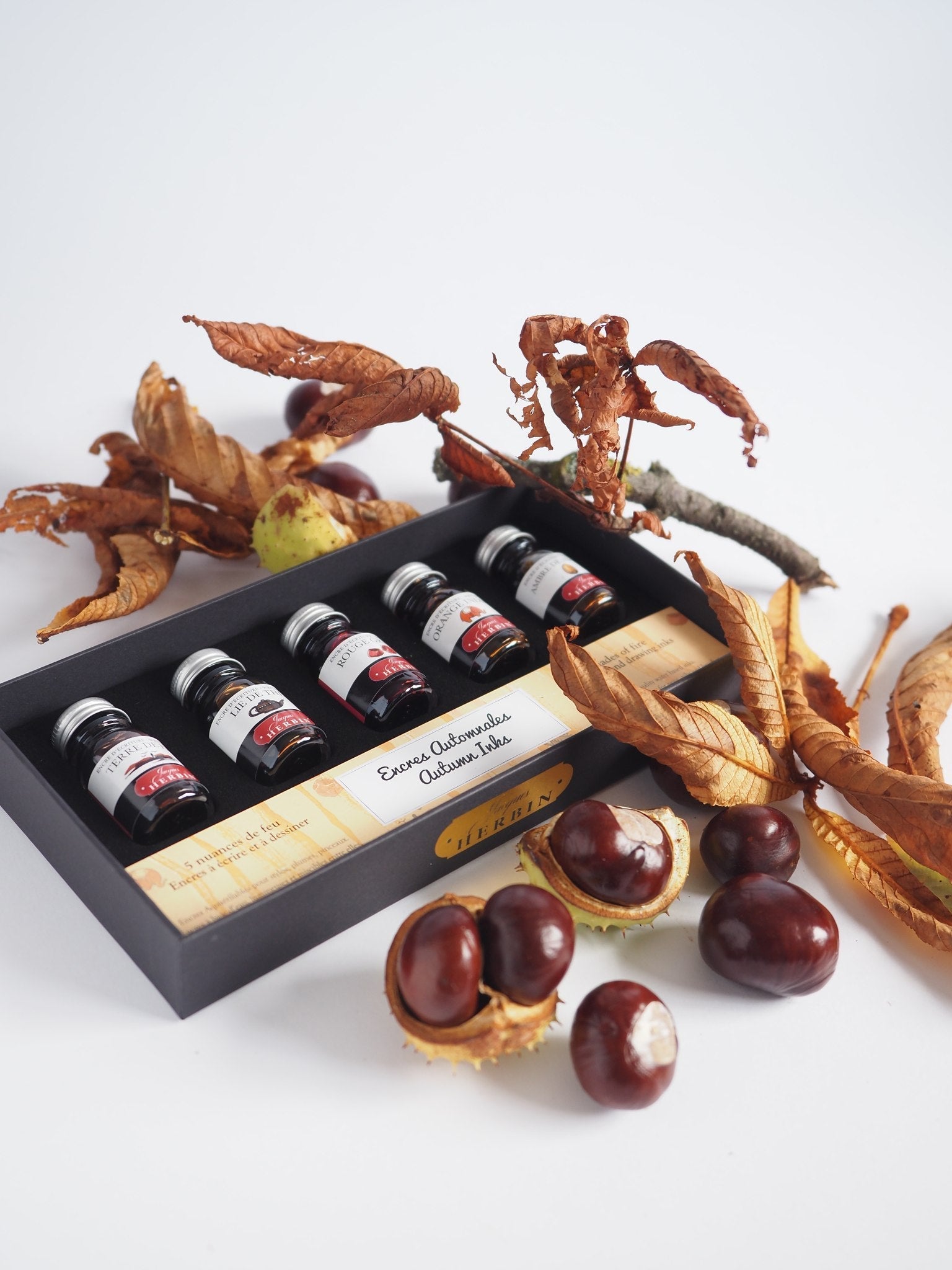 Coffret Encres Automnales JACQUES HERBIN - 5 flacons d'encre - 10 ml - Assorties - 3188550185037