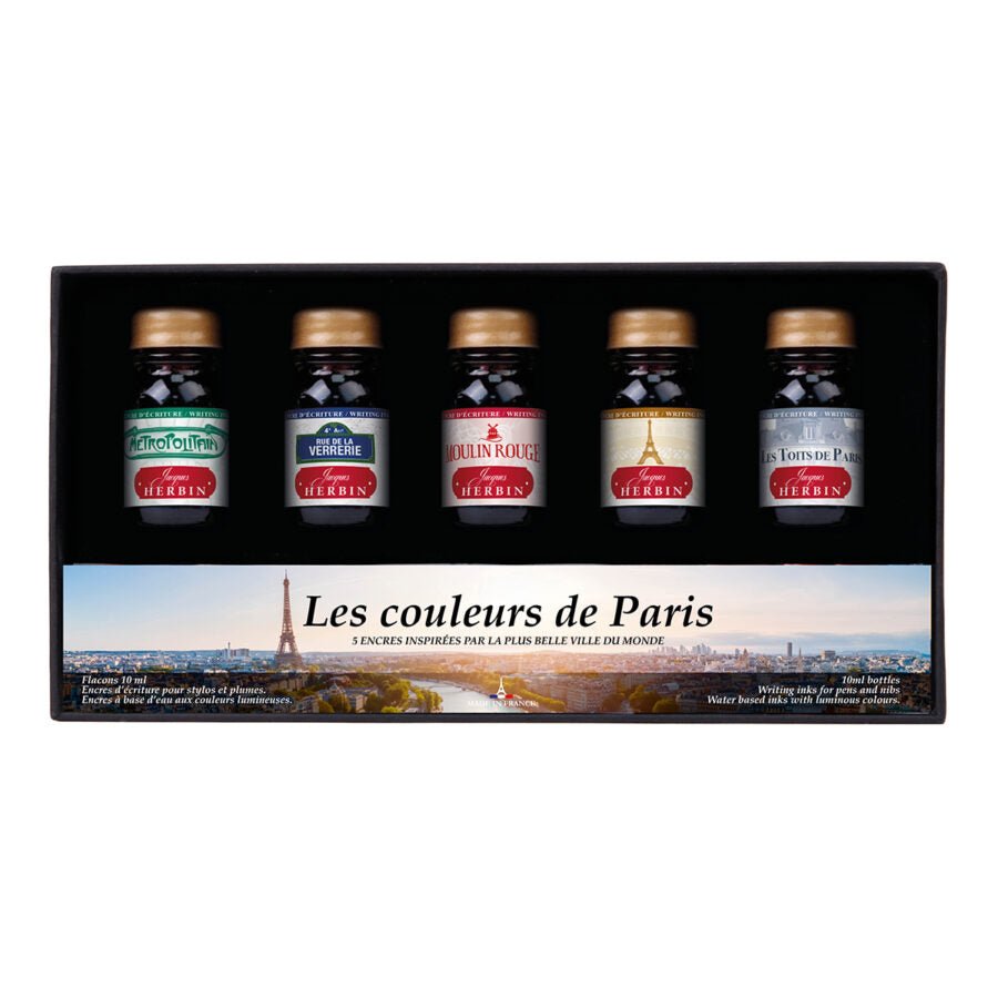 Coffret Encres de Paris JACQUES HERBIN - 5 flacons d'encre - 10 ml - Assorties - 3188550277008