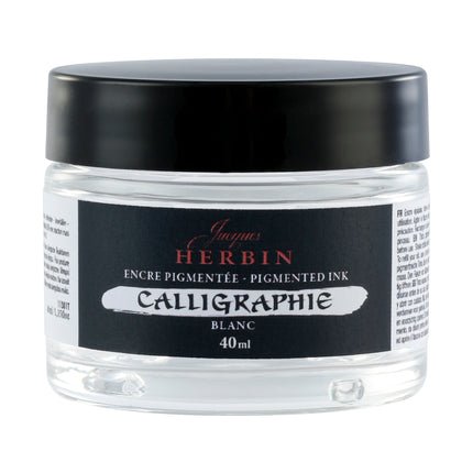 Encres de calligraphie pigmentées JACQUES HERBIN - 40 ml - Blanc - 3188550113016