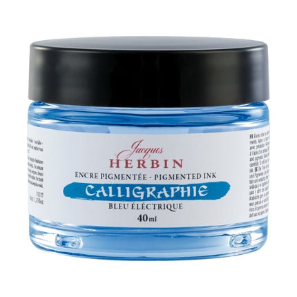 Encres de calligraphie pigmentées JACQUES HERBIN - 40 ml - Bleu électrique - 3188550113177