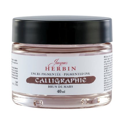 Encres de calligraphie pigmentées JACQUES HERBIN - 40 ml - Brun de mars - 3188550113467