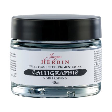 Encres de calligraphie pigmentées JACQUES HERBIN - 40 ml - Noir profond - 3188550113092