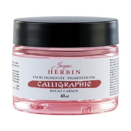 Encres de calligraphie pigmentées JACQUES HERBIN - 40 ml - Rouge carmin - 3188550113290