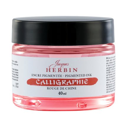 Encres de calligraphie pigmentées JACQUES HERBIN - 40 ml - Rouge de chine - 3188550113276