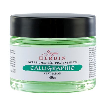 Encres de calligraphie pigmentées JACQUES HERBIN - 40 ml - Vert japon - 3188550113320