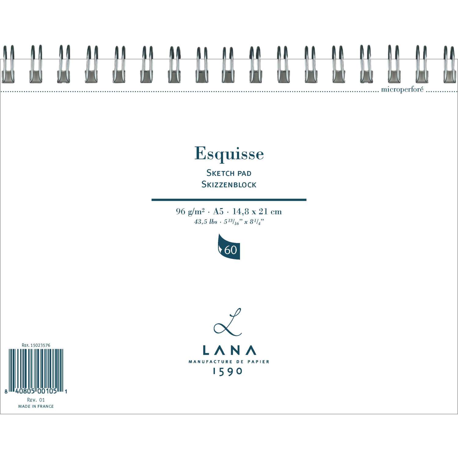 Esquisse - A5 - Uni - Blanc - 4011367101633