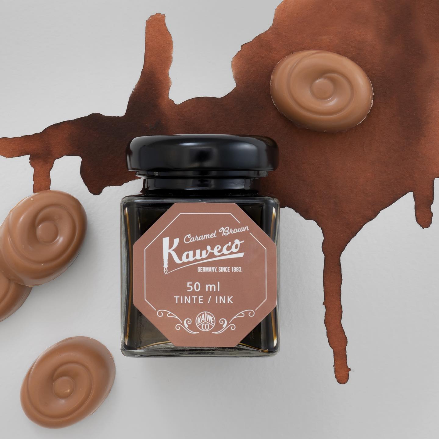 Flacon d'encre KAWECO - 50 ml - Caramel Brown - 4250278625702
