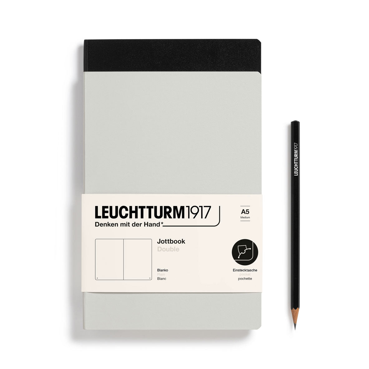 Jottbook Double - A5 - Uni - Light Grey/Noir - 4004117633119