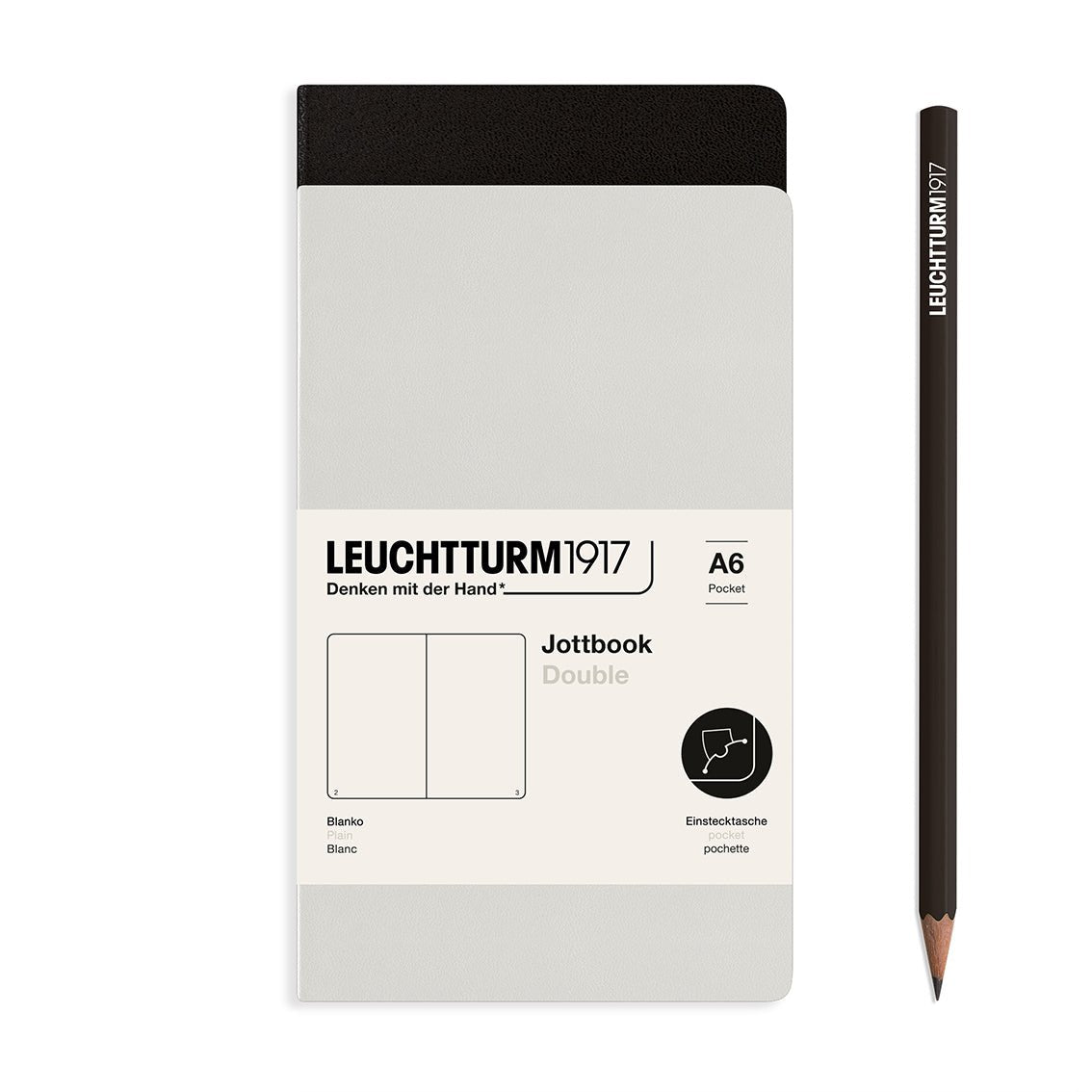 Jottbook Double - A6 - Uni - Light Grey/Noir - 4004117633263