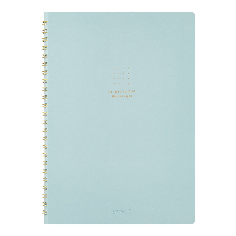 Midori Note Dot Spirale - A5 - Pointillé - Bleu Ciel - 4902805153348