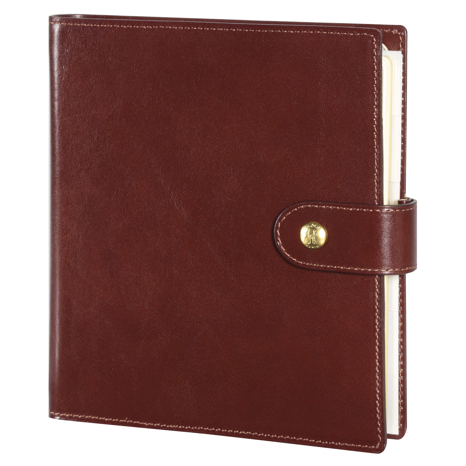 Organiseur Mignon AK17 Veau Boboli - 18.5 x 16.8 cm - 1 semaine sur 2 pages - Marron -