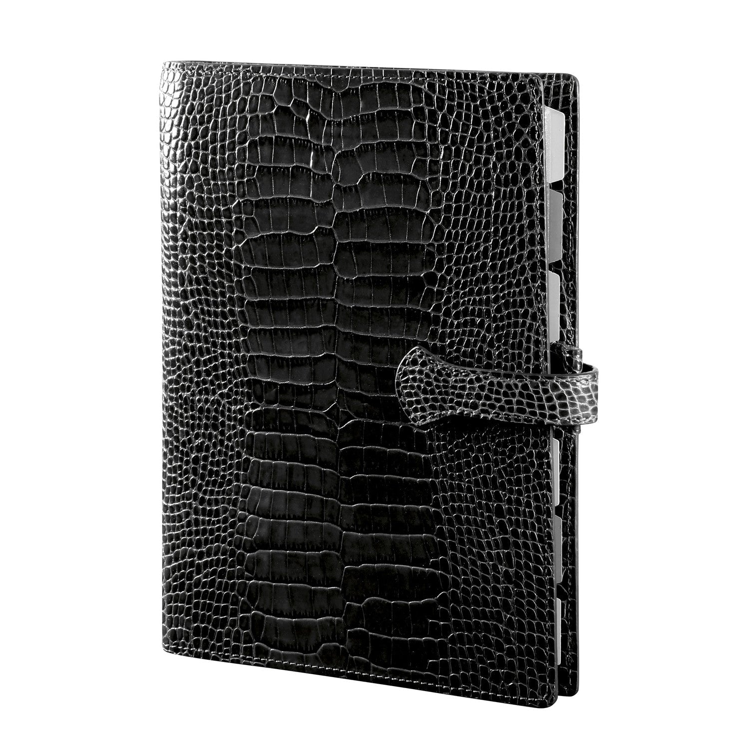 Organiseur Mignon AK22 Croco Savannah - 23 x 17.3 cm - 1 semaine sur 2 pages - Noir -