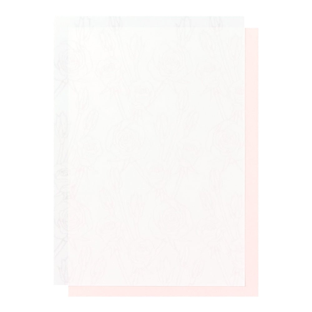 Papier à lettres washi MIDORI Bouquet Rose - 25 x 7.7 cm - Illustré - -