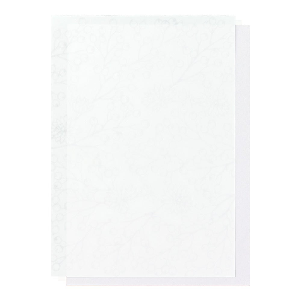 Papier à lettres washi MIDORI Bouquet Rose - 25 x 7.7 cm - Illustré - -