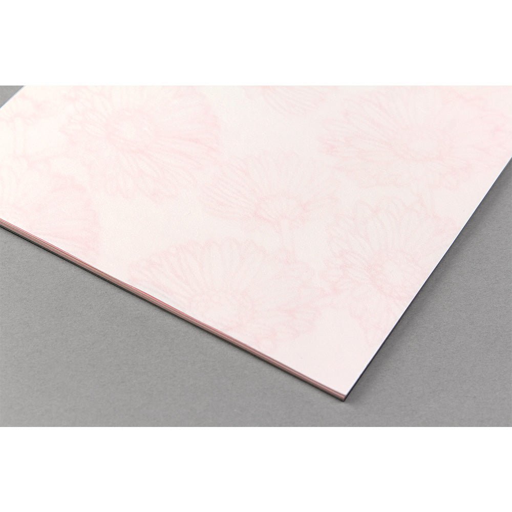 Papier à lettres washi MIDORI Bouquet Rose - 25 x 7.7 cm - Illustré - -