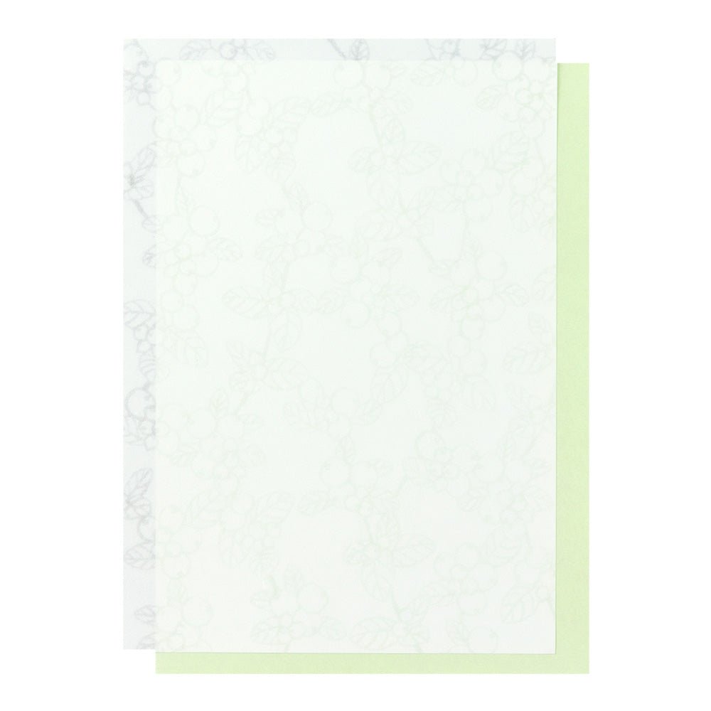 Papier à lettres washi MIDORI Feuille Verte - 25 x 7.7 cm - Illustré - 4902805204859