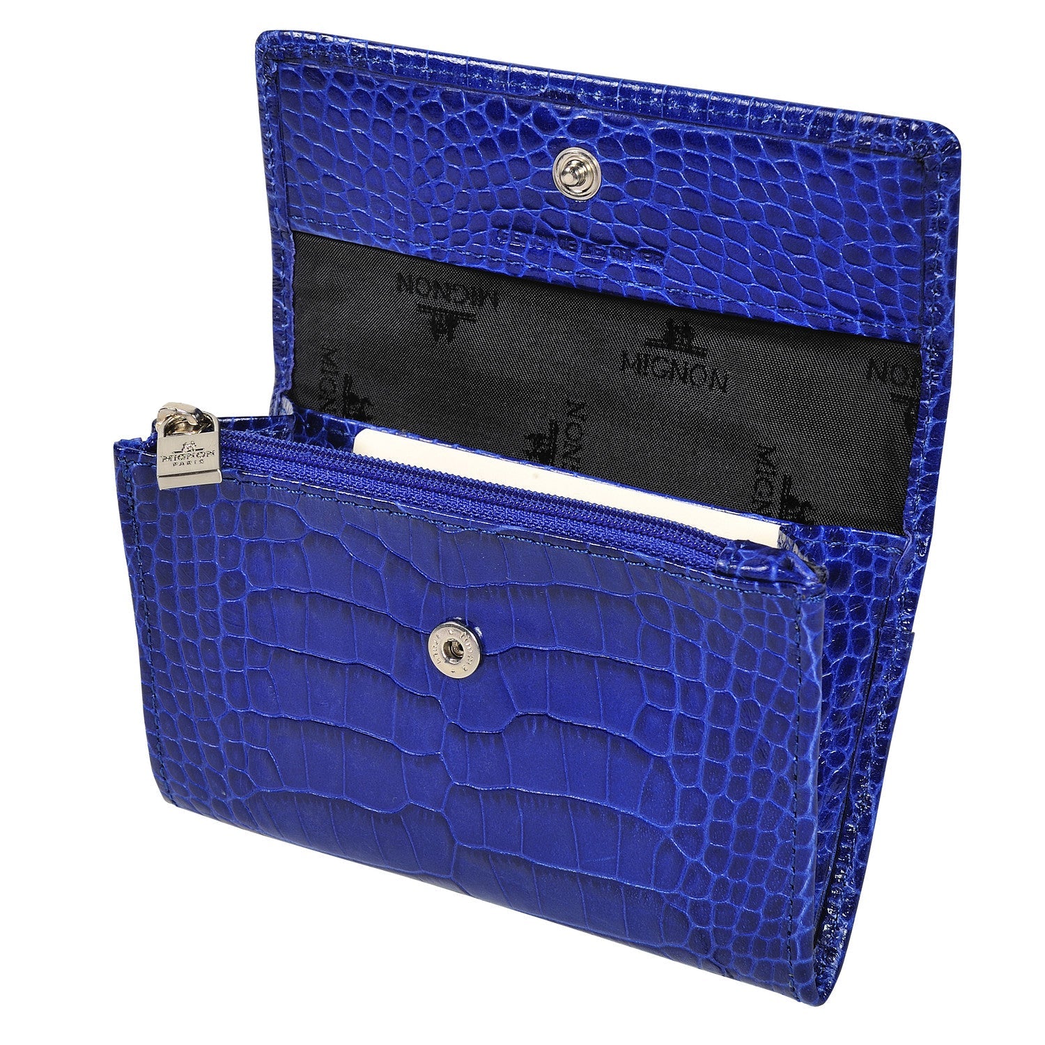 Porte-monnaie Mignon Croco Savannah - Bleu - -