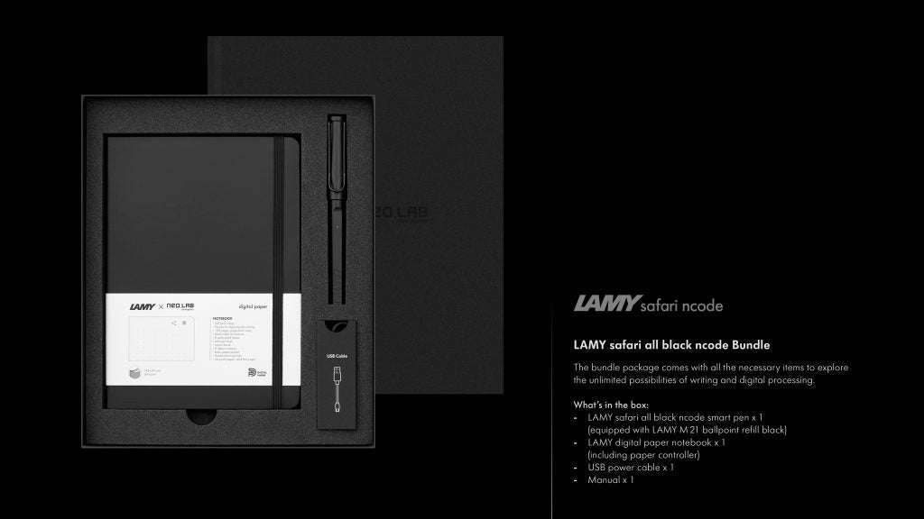 Set LAMY Safari All Black ncode - Smartpen & Carnet numérique - Digital - Black - 4014519744955