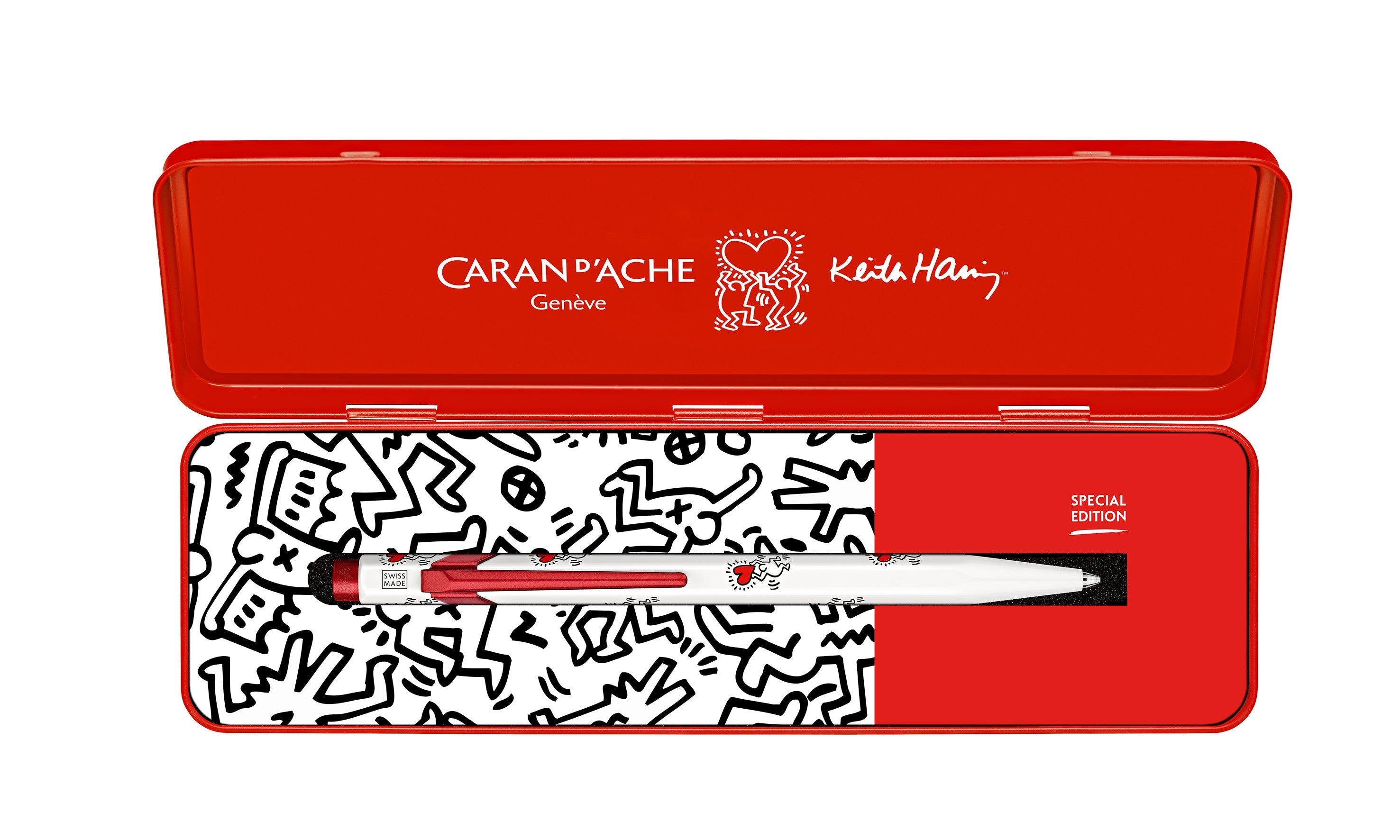 Stylo bille CARAN D'ACHE 849 Keith Haring Edition Spéciale - Medium (M) - Blanc - 7630002353793