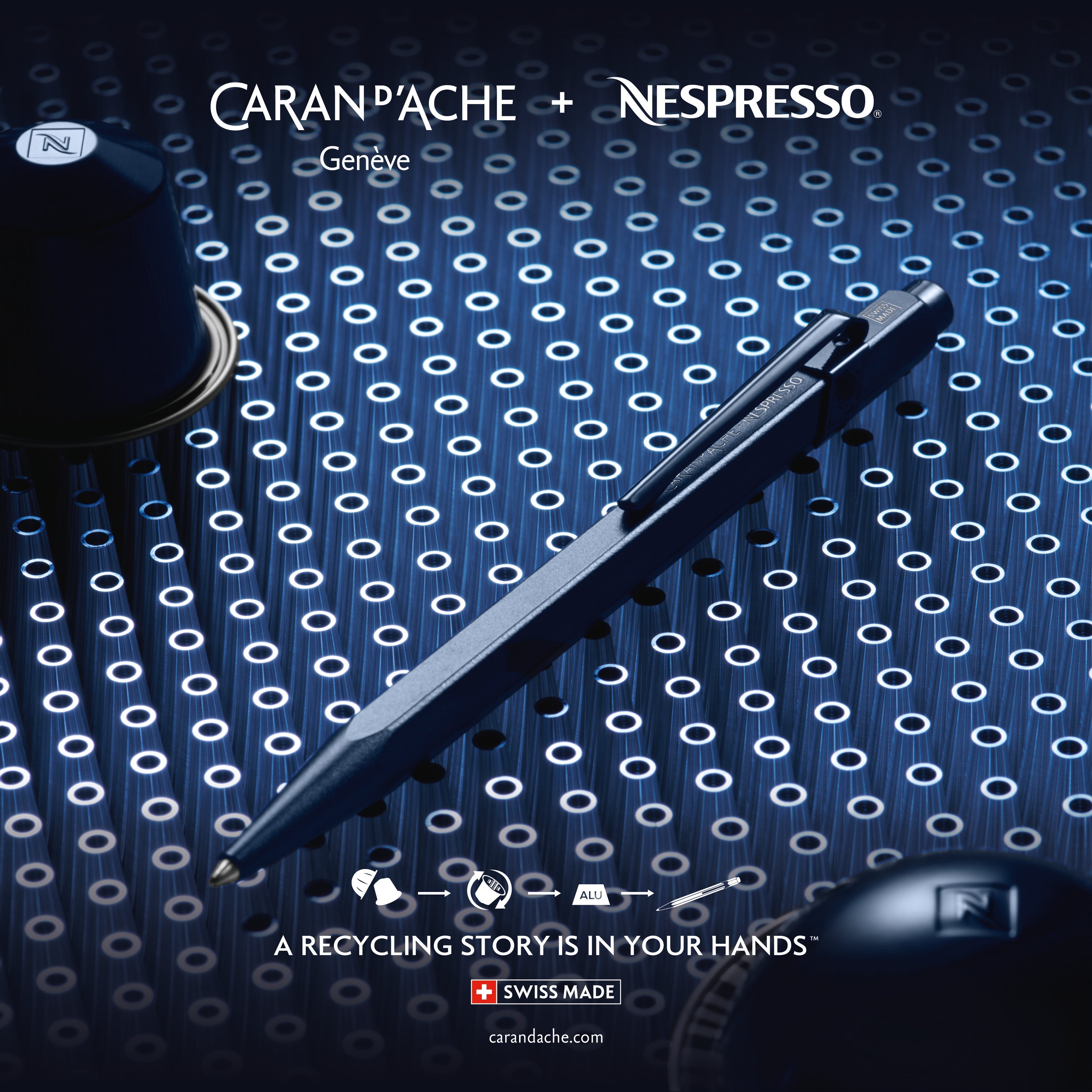 Stylo bille CARAN D'ACHE 849 Nespresso Édition Spéciale 6 - Medium (M) - Bleu nuit - -