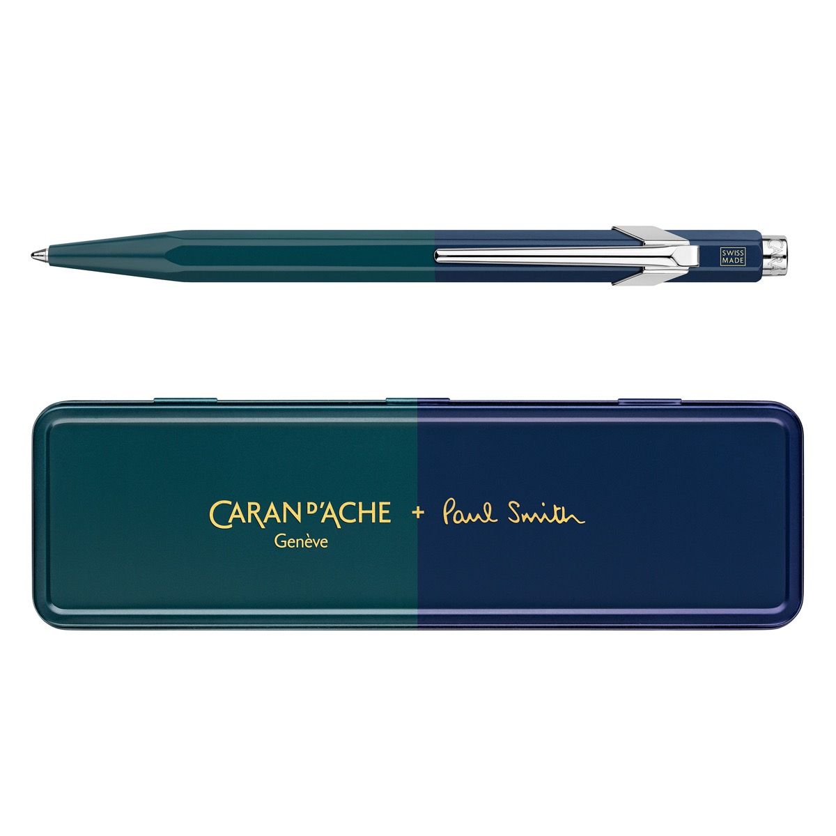 Stylo bille CARAN D'ACHE 849 Paul Smith Édition Spéciale 4 - Medium (M) - Racing Green & Navy Blue - 7630002353229