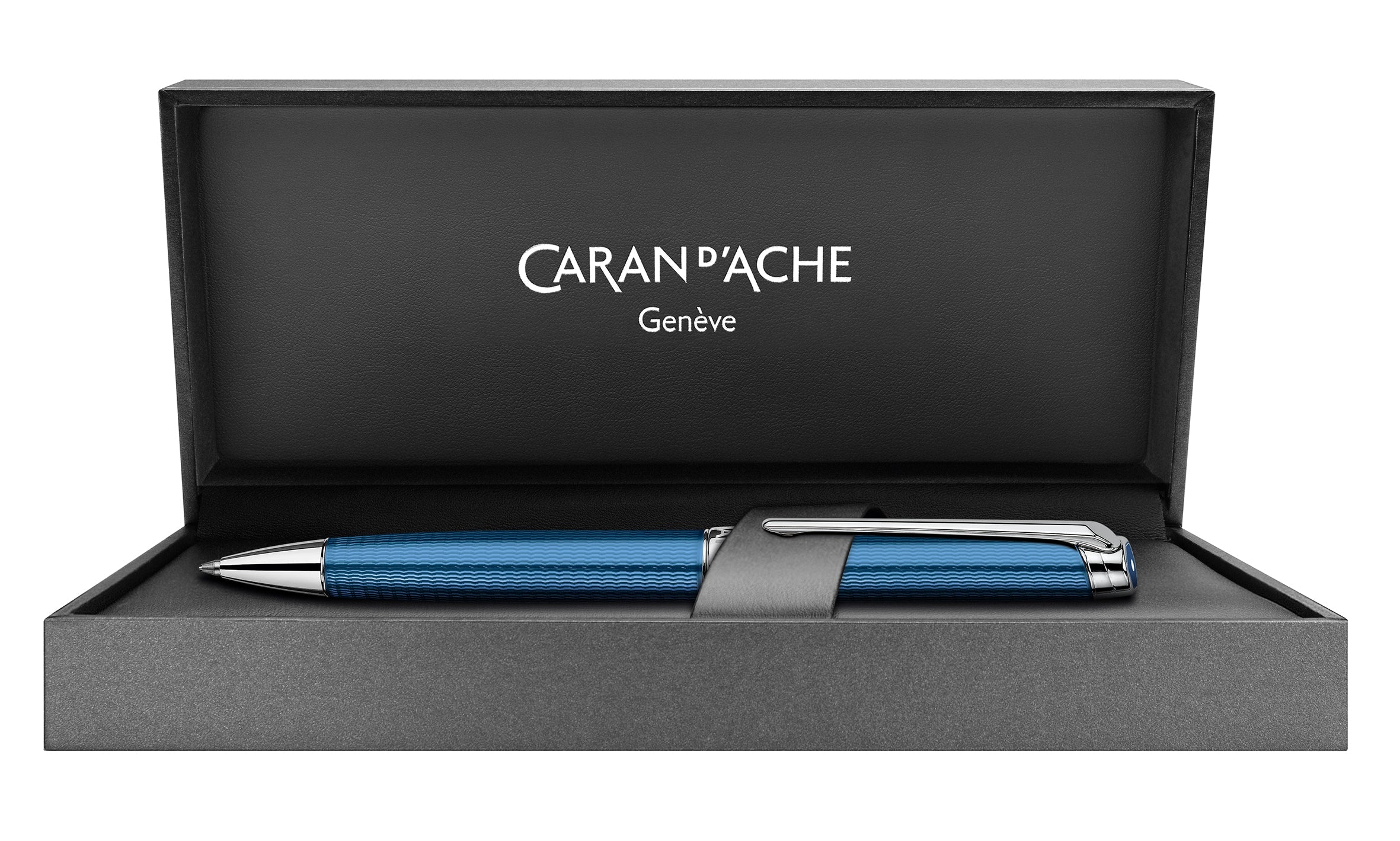 Stylo bille CARAN D'ACHE Léman Grand Bleu - Medium (M) - Grand bleu - -