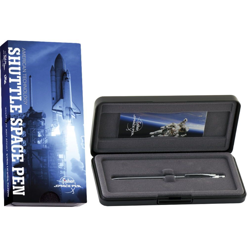 Stylo bille FISHER SPACE Shuttle - Medium (M) - Chrome avec grille noir - 0747609831443