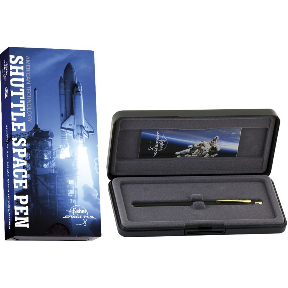 Stylo bille FISHER SPACE Shuttle - Medium (M) - Noir mat accents dorés - 0747609834444