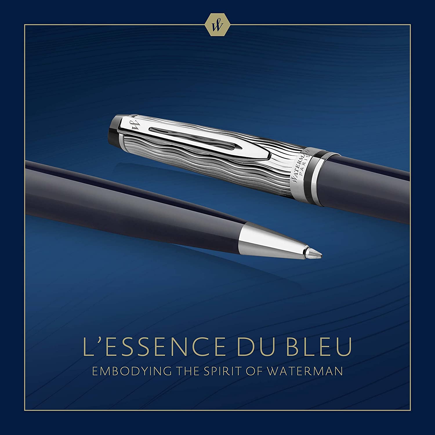 Stylo bille WATERMAN Expert l'Essence du Bleu - Medium (M) - Bleu - 3026981664663