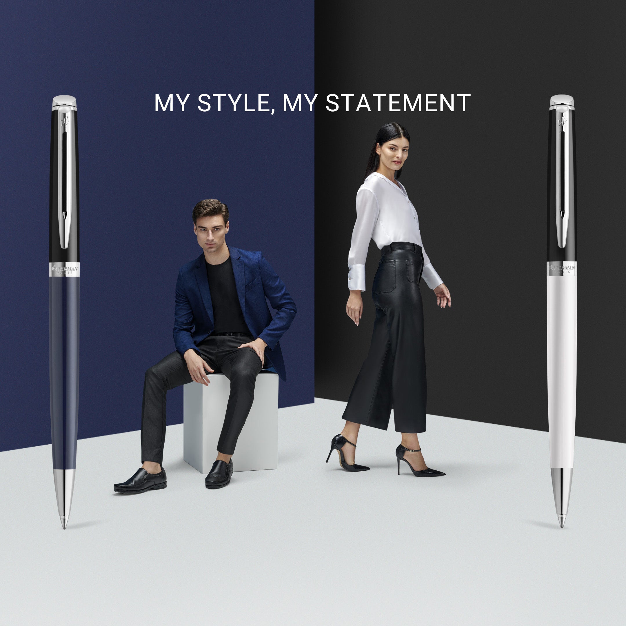 Stylo bille WATERMAN Hémisphère Colour Blocking - Medium (M) - Blanc - -