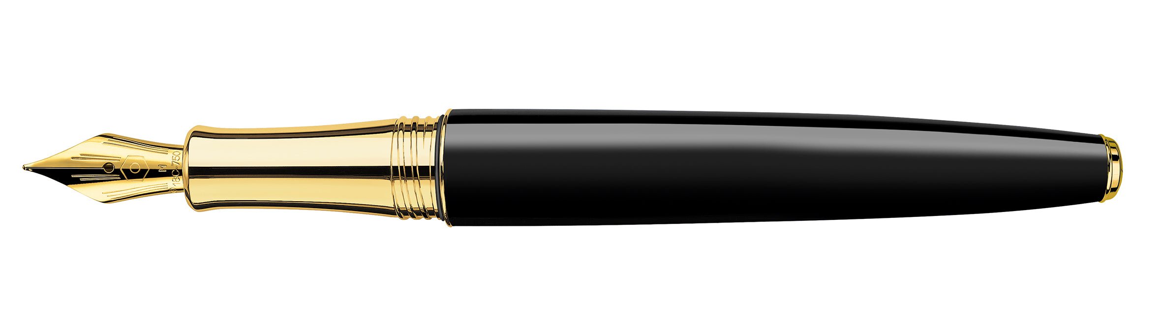 Stylo plume CARAN D'ACHE Léman Ebony Noir Plaqué Or - Fine (F) - Ebony noir plaqué or - -
