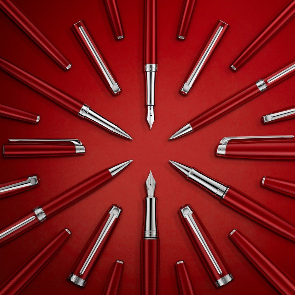 Stylo plume CARAN D'ACHE Léman Slim Rouge Carmin - Extra-fine (EF) - Rouge carmin - -