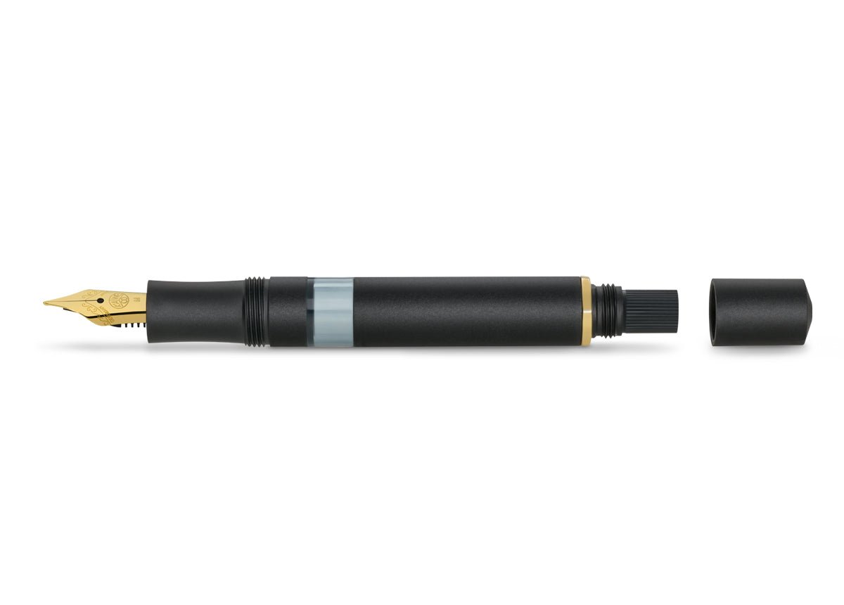 Stylo plume KAWECO PISTON AL Sport Black/Gold - Starter Set (avec flacon d'encre) - Extra-fine (EF) - Black/Gold - 4251734922694