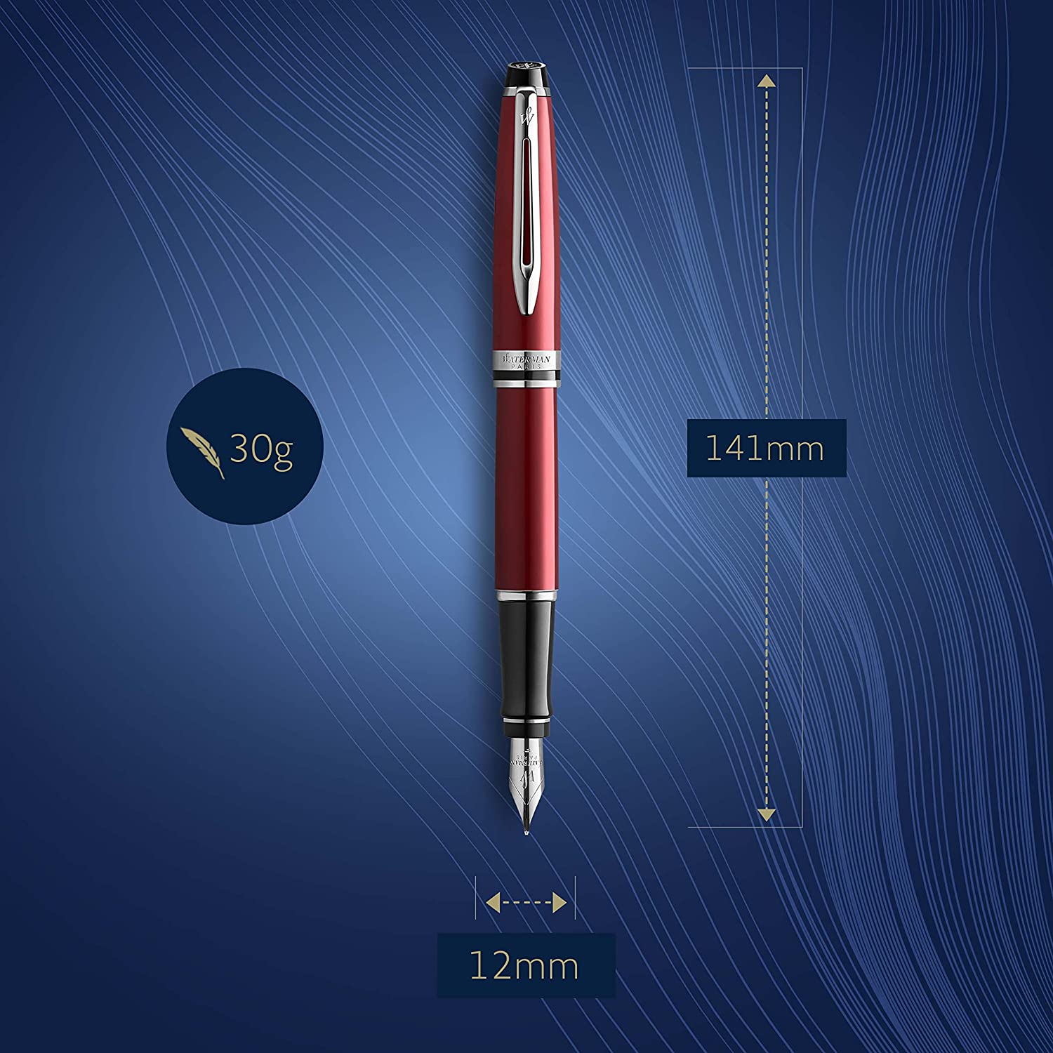 Stylo plume WATERMAN Expert CT - Fine (F) - Rouge Foncé - -