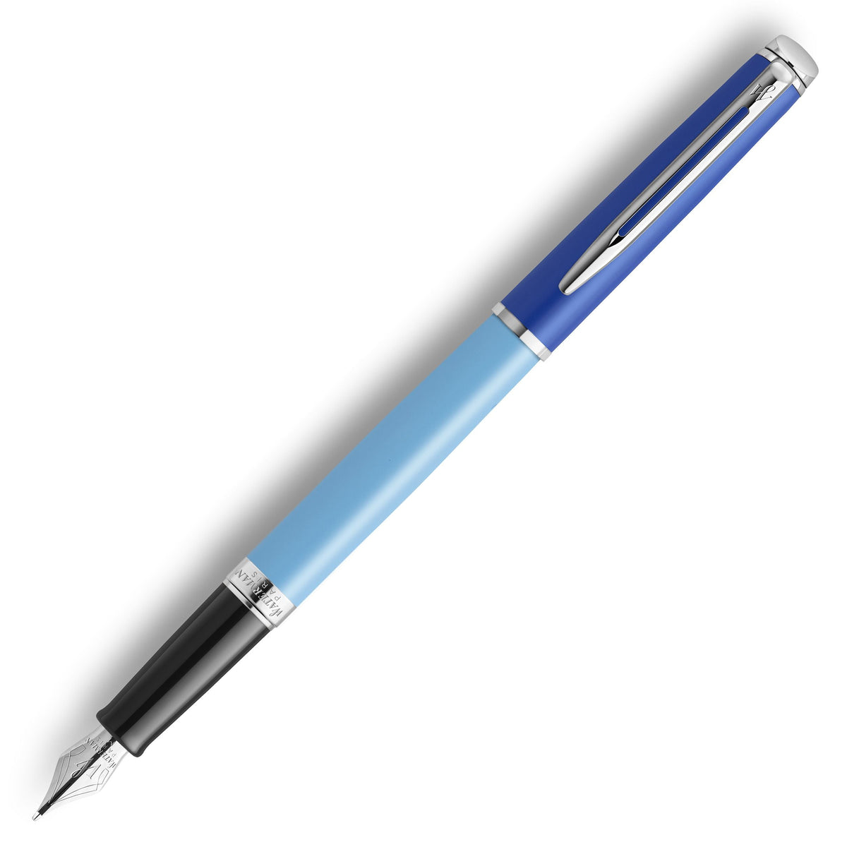 Stylo Plume Waterman Hémisphère Noir Mat Gravé Personnalisé - Pointe Moyenne, Encre Bleue, Élégance Parisienne Intemporelle