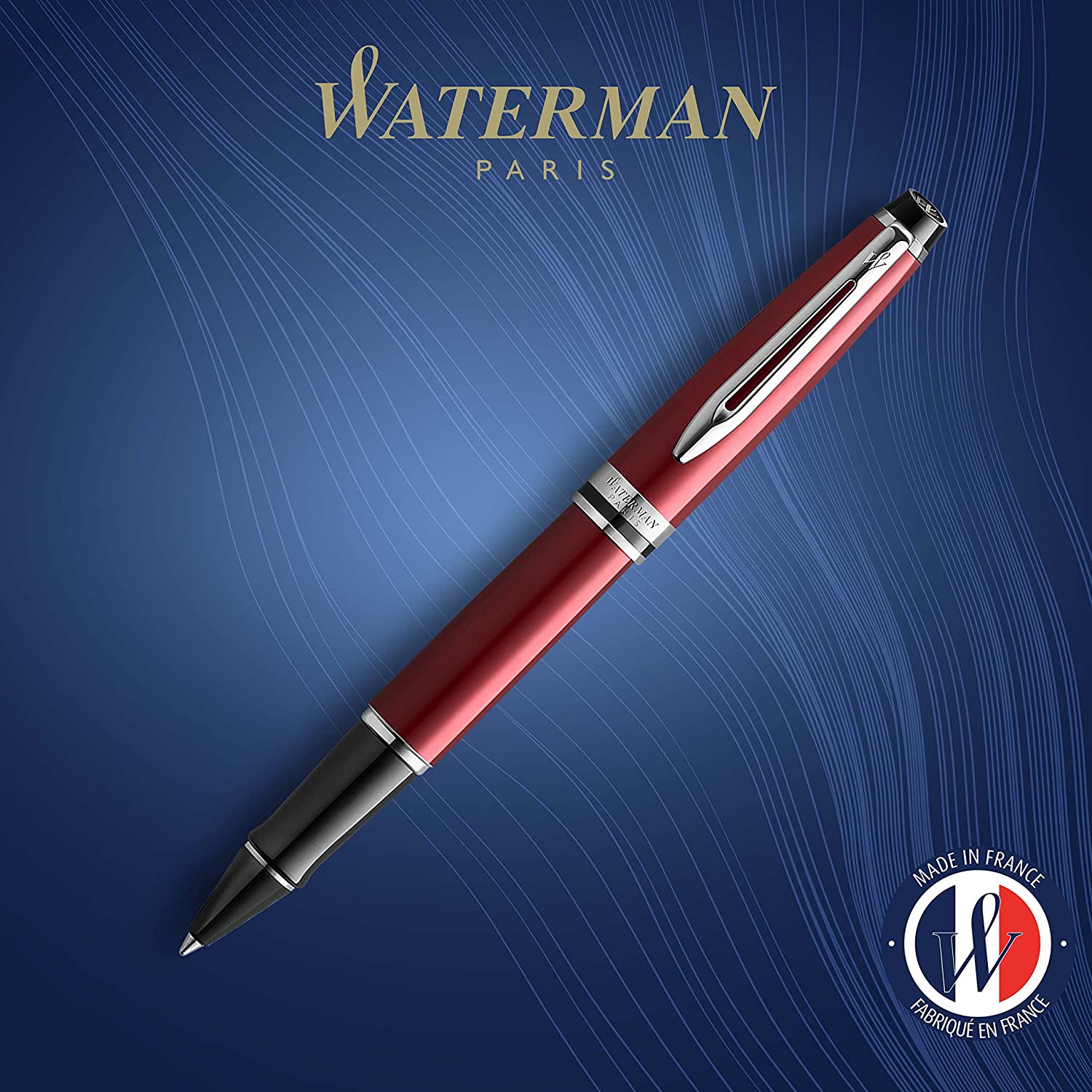 Stylo roller WATERMAN Expert CT - Medium (M) - Rouge Foncé - 3026980936525