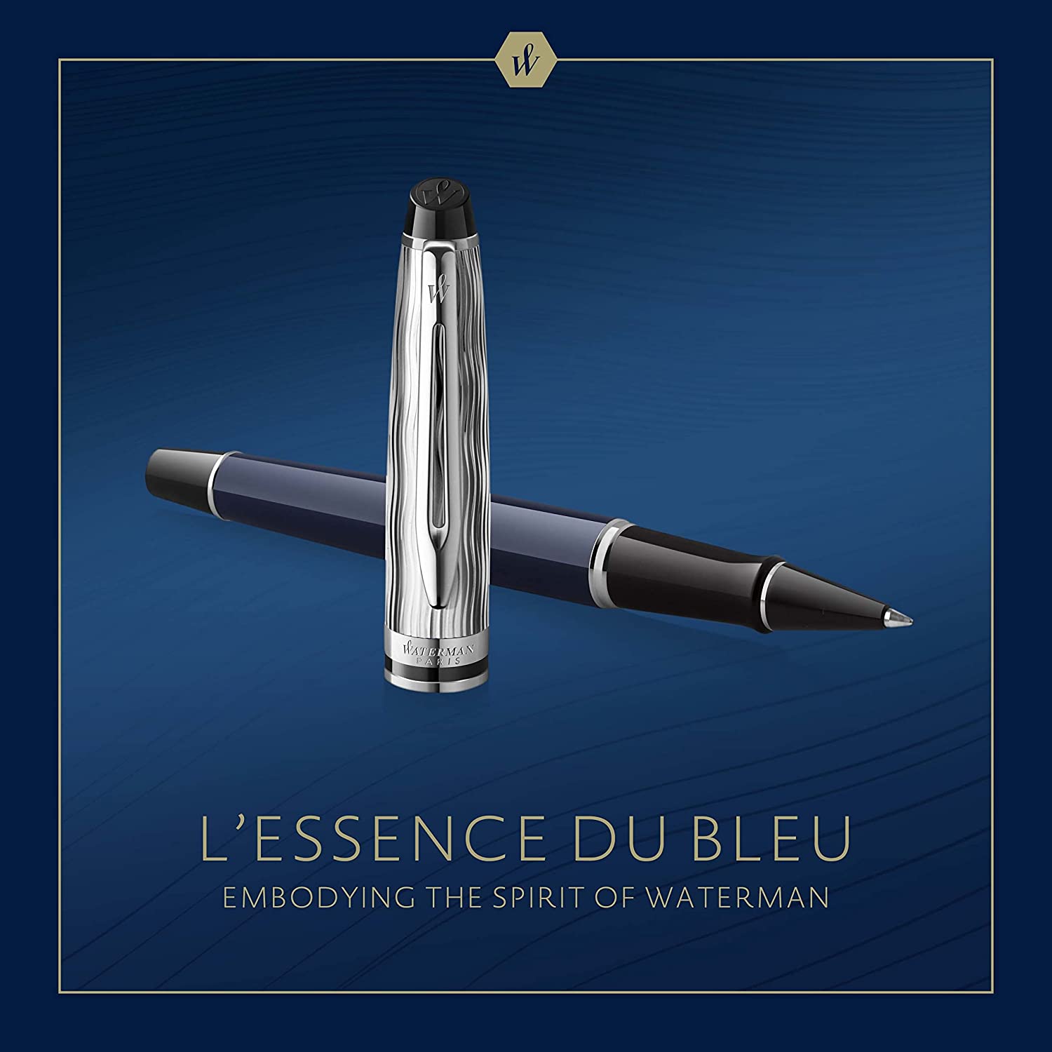 Stylo roller WATERMAN Expert l'Essence du Bleu - Fine (F) - Bleu - 3026981664298