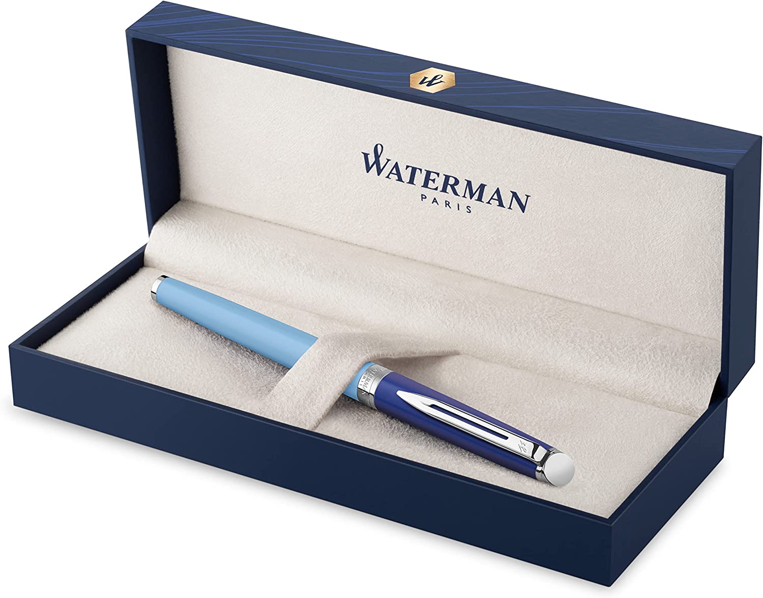 Stylo roller WATERMAN Hemisphère Colour Blocking - Fine (F) - Bleu Clair - 3026981799266