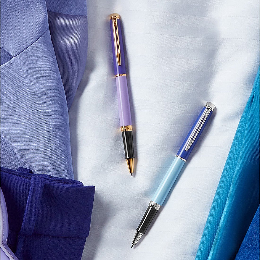 Stylo roller WATERMAN Hemisphère Colour Blocking - Fine (F) - Bleu Clair - 3026981799266