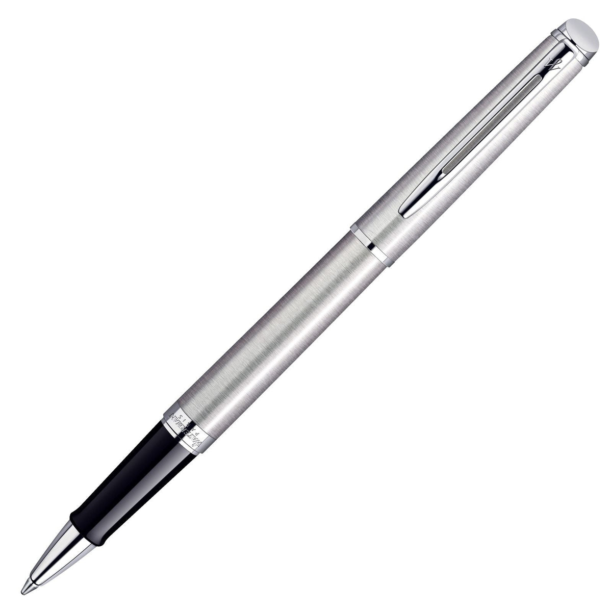 Stylo Roller WATERMAN En Acier Motif Godron - Argenté - Occasion Bon état - Écriture Fluide