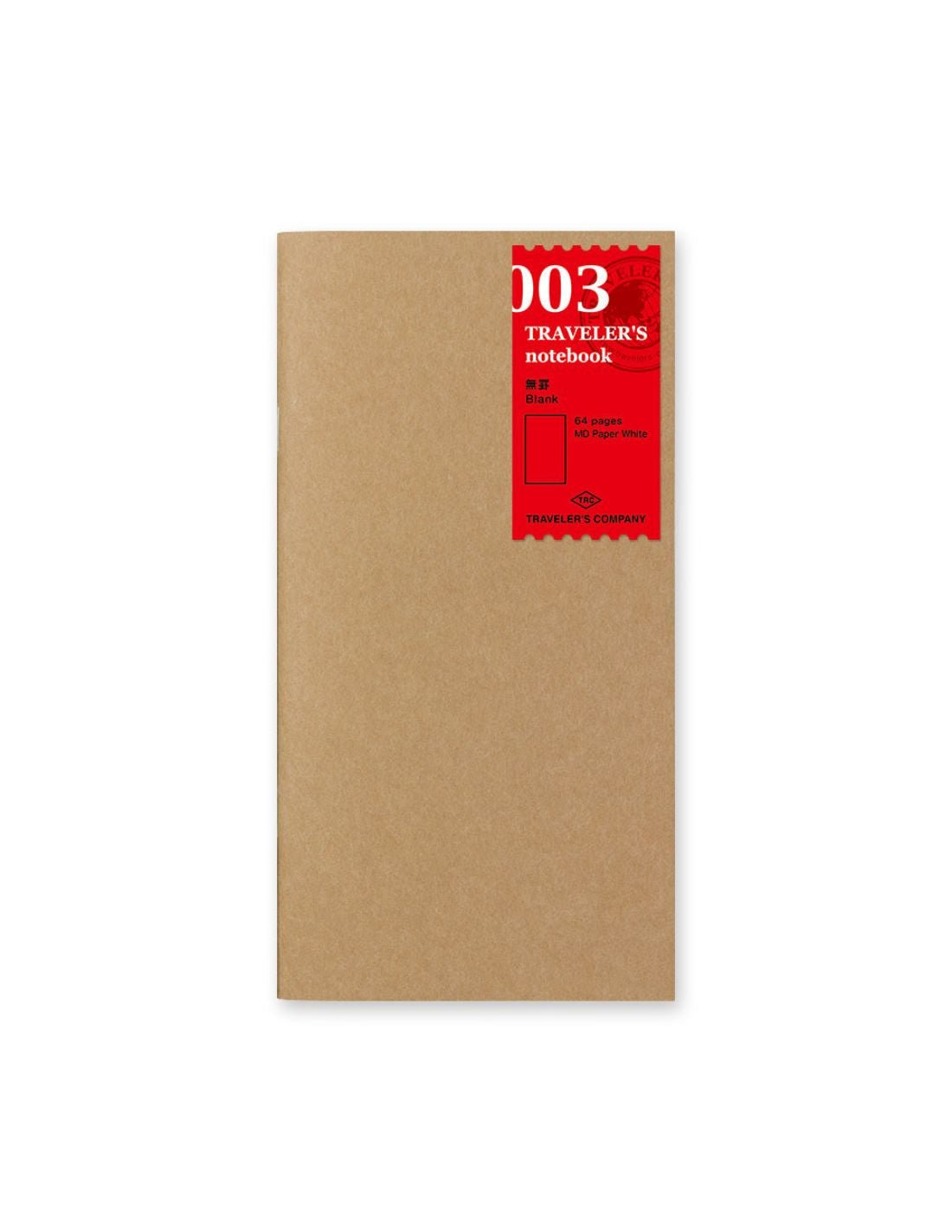 TRAVELER'S notebook 003 - carnet pages blanches (regular size) - TN Regular size - Uni - 4902805142472