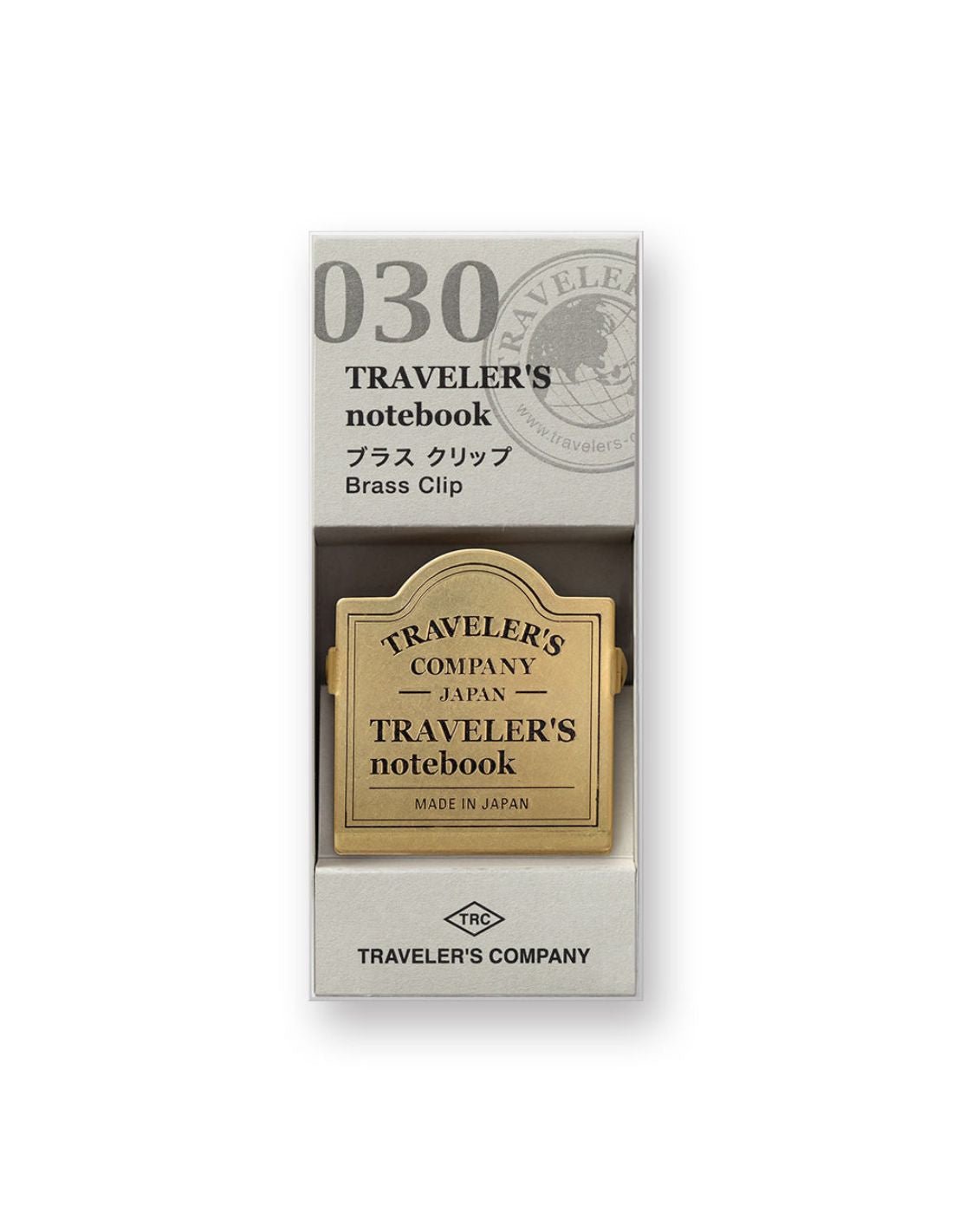 TRAVELER'S notebook 030 - clip logo en laiton - TN Passport size / TN Regular size - - 4902805430890